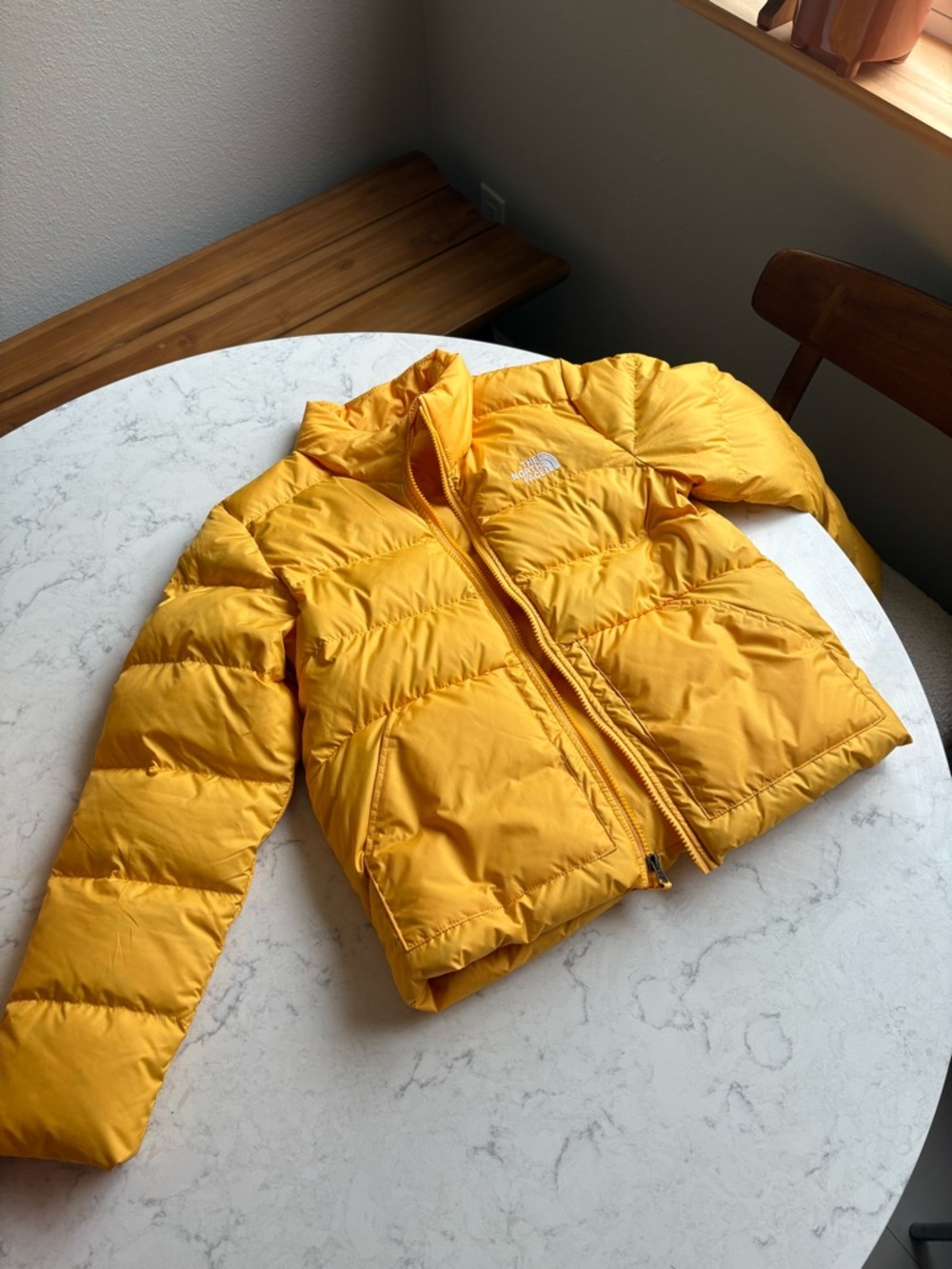 The North Face Girls 15/16 Yellow Packable Puffer Jacket